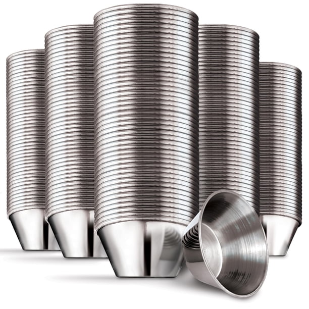 Vasos de condimentos Stock Your Home de acero inoxidable, 45 ml x 120