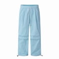 thumbnail image 4 of Women Quick Dry Casual Sweat Pants, Elastic Drawstring High Waist Wide Leg Trousers, Lightweight Breathable Joggers for Sports Street Daily Wear Blue S(S), 4 of 6