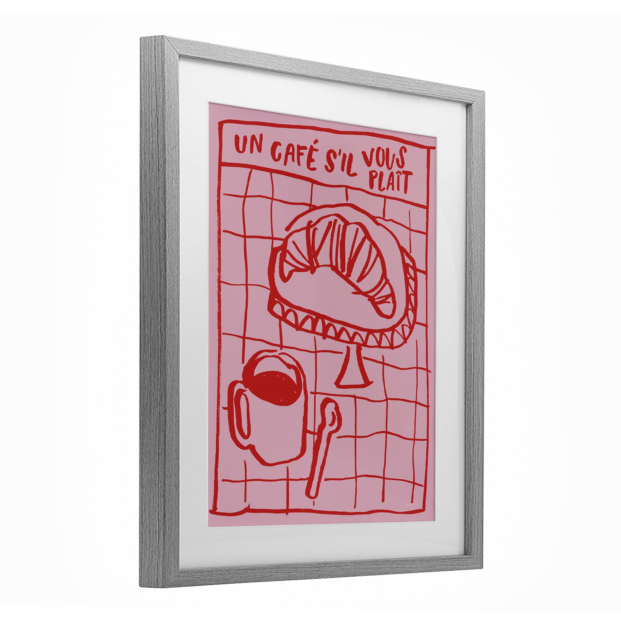 Stupell Industries Cafe Brunch Doodles Gray Framed Print Under Glass, design by Jenaya Jackson