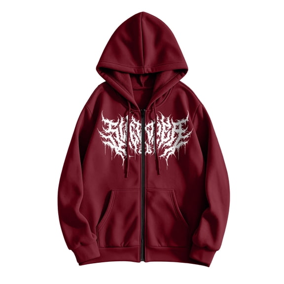 cocolona Zip Up Hoodie Mens Long Sleeve Drawstring Sweatshirt Fall Winter Fashion Casual Hooded Jacket Print Tops