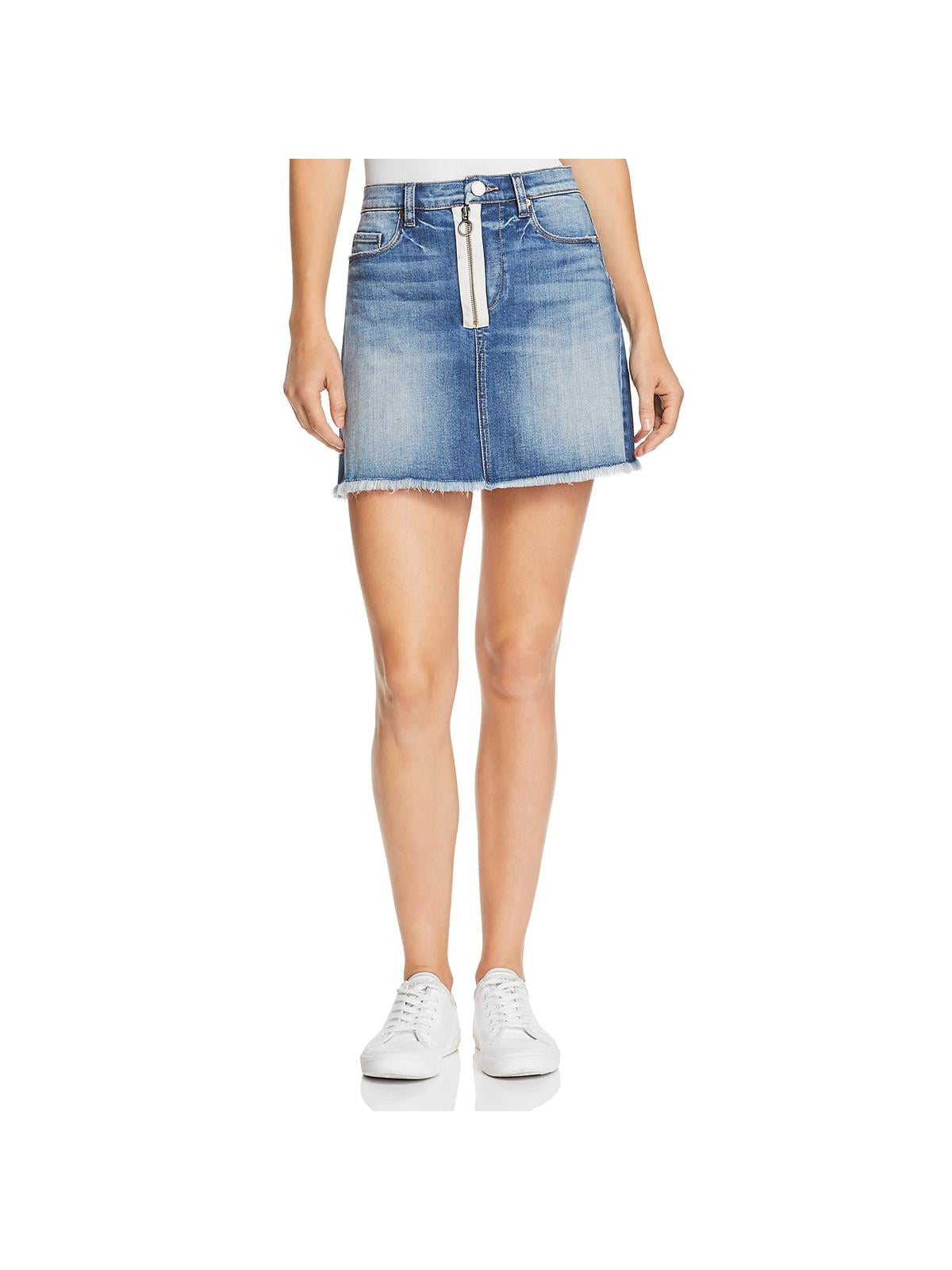 [BLANKNYC] Womens Frayed Colorblock Denim Skirt Blue 27 - Walmart.com ...