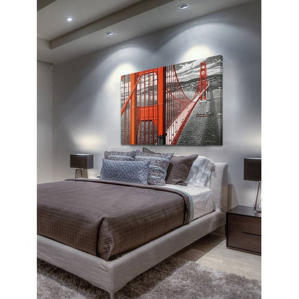 "Orange Bridge" Painting Print on Wrapped Canvas
