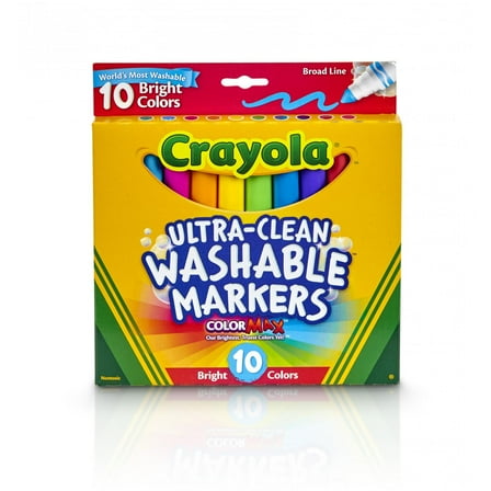 Crayola Ultra-Clean Bright Broad Line Marker, 10 Count