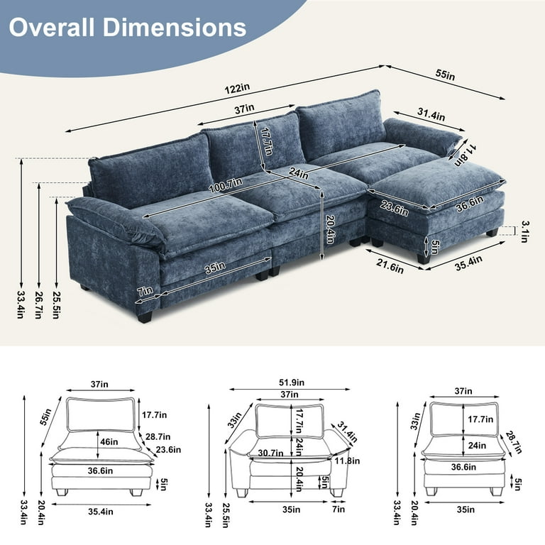 Ktaxon Sectional Sofa L Shaped Couch with Chaise Living Room