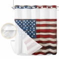 thumbnail image 2 of Farmhouse American Flag No Hook Shower Curtain Waterproof, Bathroom Curtains with Snap in Liners and See Through Top Window, Blue Red USA Flag Vintage Hotel Style Bathtub Curtains Shower 72"Wx72"L, 2 of 8