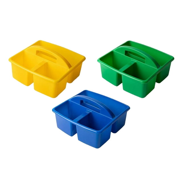 Organizador de escritorio con compartimentos de 3 piezas y rejilla múltiple para manualidades Amarillo Azul Verde