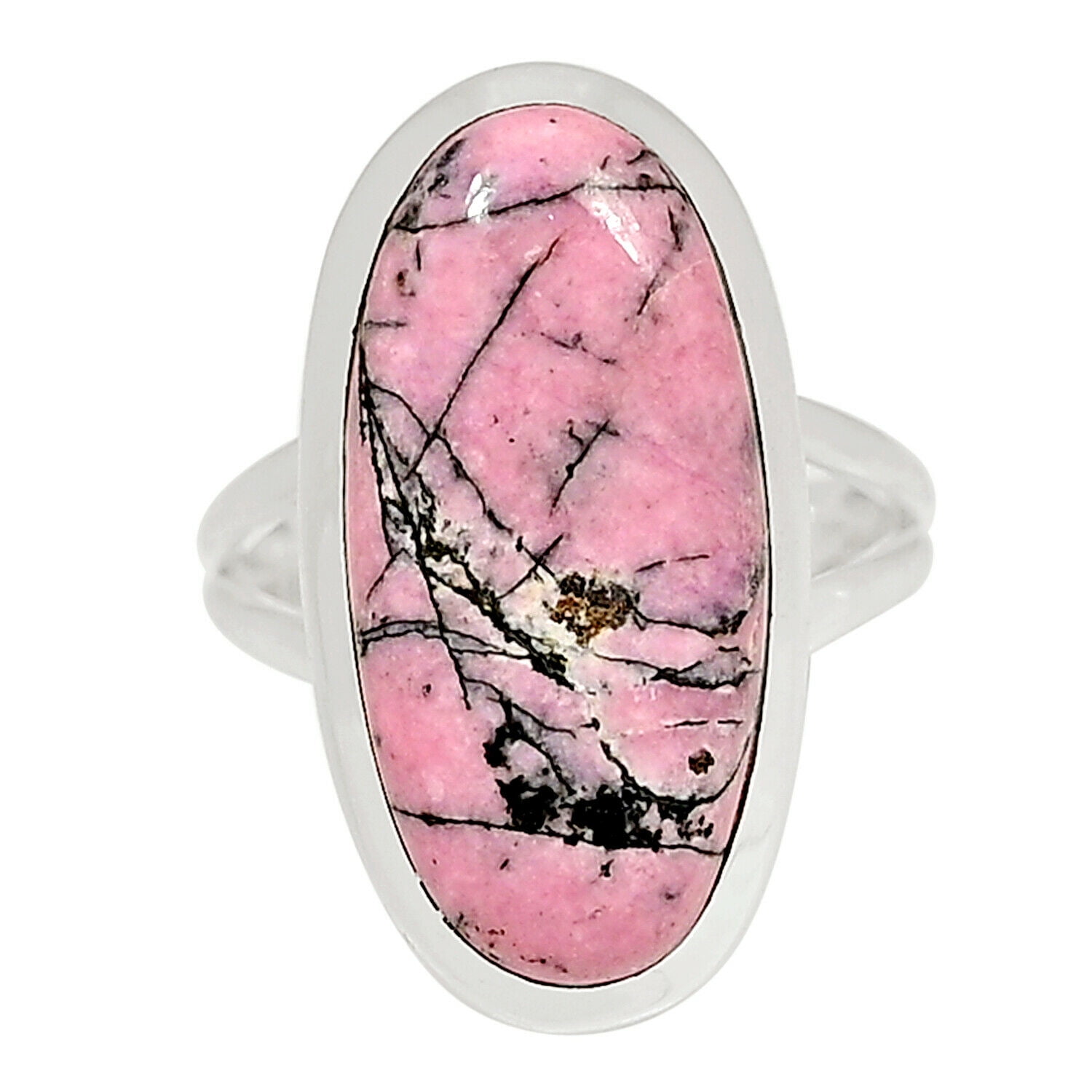 Turkish Jewelry Oval Pink Cat's Eye Topaz 925 Sterling Silver Ring Size 8.5 