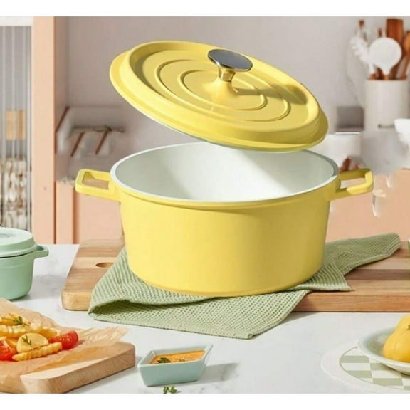 Lightweight 5Qt Dutch Oven Pot With Lid, Nonstick Dutch Oven Set, Aluminum Ally Cookware10 In 1 Enamel Stock Pot/Cooking Pot & Dutch Oven For Sourdough Bread Baking, Oven/Dishwasher Safe