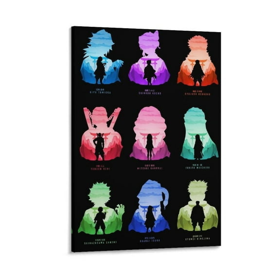 Hashira Kimetsu No Yaiba Painting On Canvas Wall Art Poster Scroll Picture Print Living Room Walls Decor Home Posters 12x18inch(30x45cm)