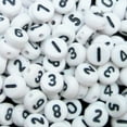 thumbnail image 2 of 6mm Round Numbers Acrylic Beads 0-9 White DIY Handmade Beads Jewelry Accessories 75g, 2 of 2