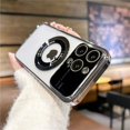 thumbnail image 1 of Magsafe For Large Window Logo Hole Case For iPhone 11 14 13 12 15 16 Pro Max 15 14 16 Plus Camera Protector Charging Cover Silver For iphone 12Promax, 1 of 6