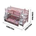 thumbnail image 4 of Cama de princesa de doble capa, casa de juegos, juguetes, litera de estilo europeo, camas de muñecas de juguete desmontadas, regalos navideños para familiares y niños., 4 of 5