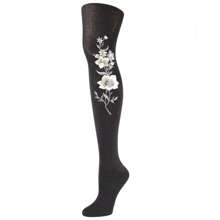 Floral hot sale embroidered tights