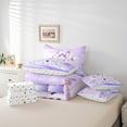 thumbnail image 5 of Manfei Fairy Tale Castle Bedding Comforter Set 7-Piece,Snow Pine Full Bedding Set,Purple White Fitted Sheet Flat Sheet,Breathable Bedroom Decor Reversible, 5 of 7