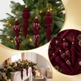 thumbnail image 6 of Brown Velvet Christmas Ornaments Set, 6 Pack Plastic Shatterproof Christmas Ball Hanging Ornaments for Xmas Tree Decorations, Festive Holiday Party Home Decor Display Gift, 6 of 6