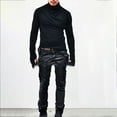 thumbnail image 1 of AherBiu Chemises pour Hommes à Manches Longues Ajustées Col Roulé Extensible Pull Léger Mode Automne, 1 of 7