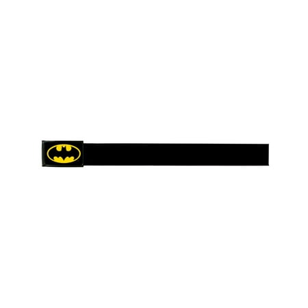Shield Logo Belt Buckle - Batman DC Comics Superhero Metallic Yellow Shield Logo Web Belt