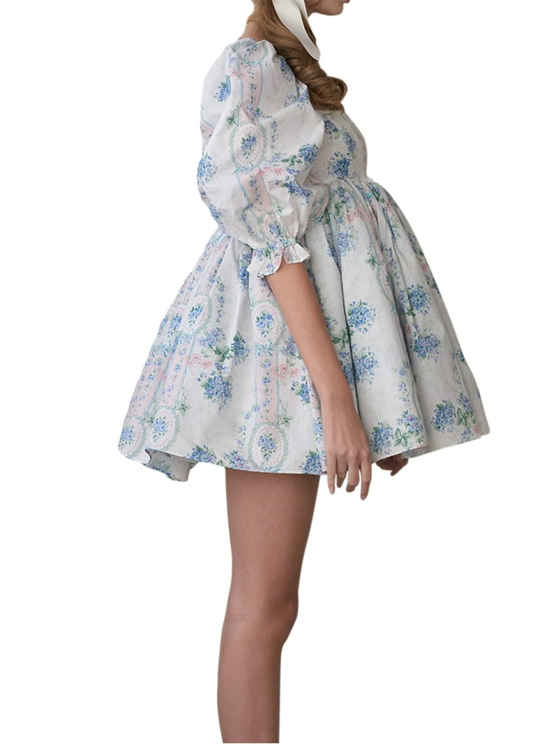 Multitrust Womens Puff Sleeve Tulle Dress Princess Mini