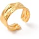 thumbnail image 1 of 2 anillos abiertos giratorios chapados en oro real de 18 quilates para mujer, de acero inoxidable, ajustables, apilables, para joyería personalizada, talla 7 1/2 (17,8 mm)., 1 of 3