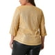 thumbnail image 3 of Agnes Orinda Blusas de Talla Grande para Mujeres con Lentejuelas Brillantes de Manga 3/4 y Cuello Redondo, Blusa de Fiesta 2025 3X Dorado, 3 of 6