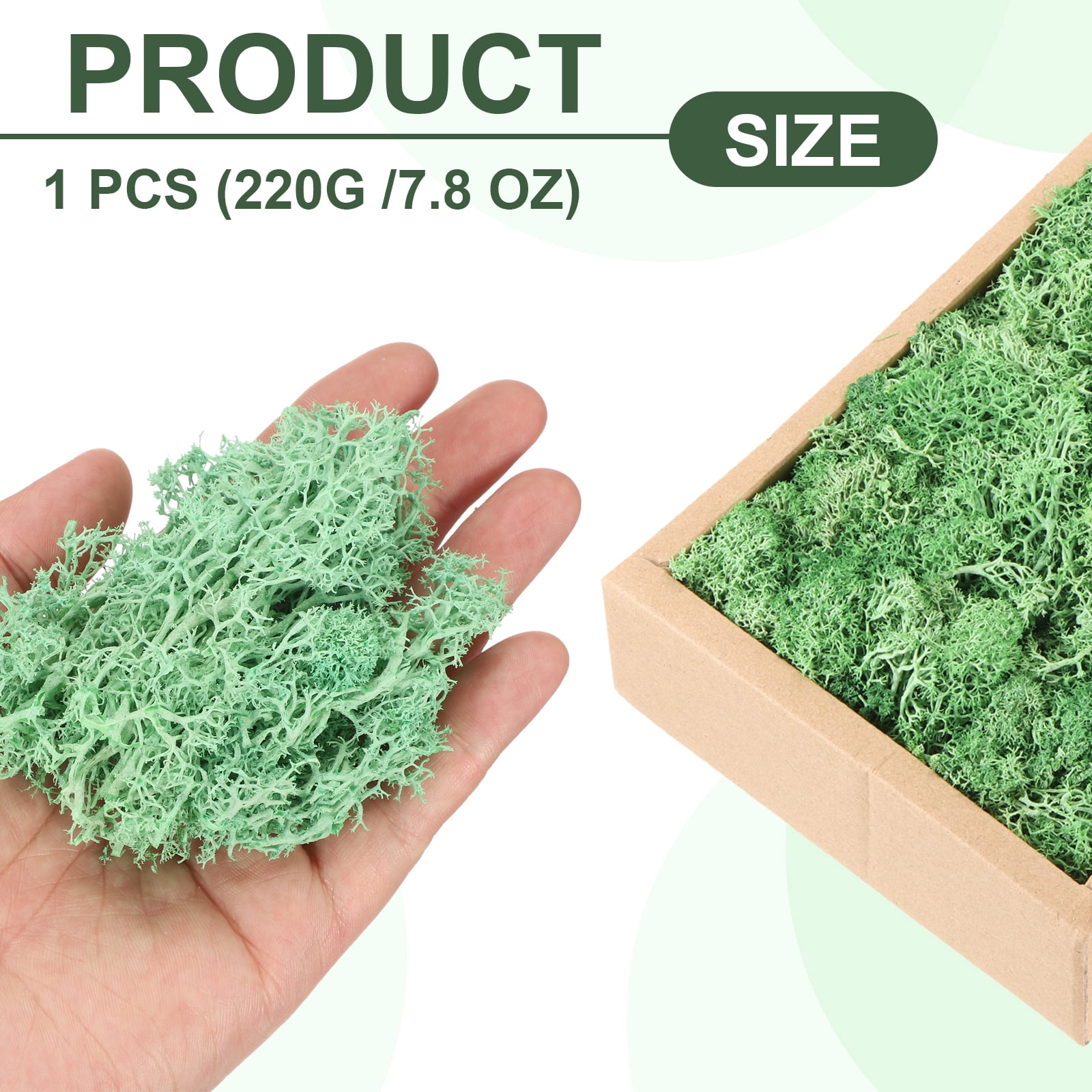 Uxcell 7.8oz Preserved Reindeer Moss Green Decorative Artificial Fake Moss
