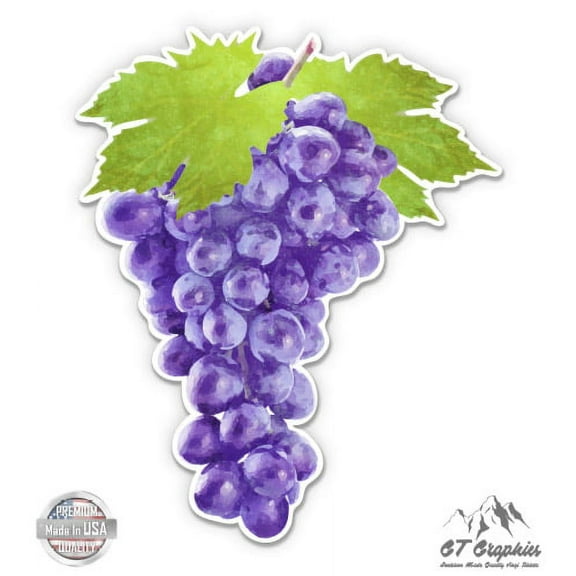 Grapes - 3" Vinyl Sticker - For Car Laptop I-Pad Phone Helmet Hard Hat - Waterproof Decal