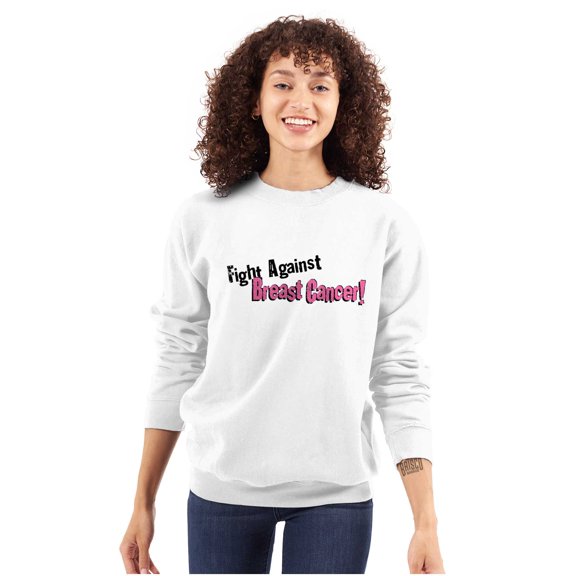 Fight Against Breast Cancer Awareness Women Crewneck Sweatshirt Brisco Brands S