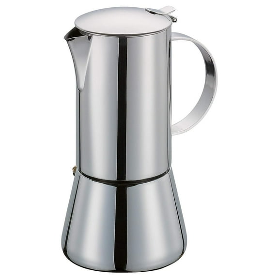 Aida Polished Stainless Steel Espresso Maker - 2-Cup Coffee Maker - Espresso Machine 2 Cups