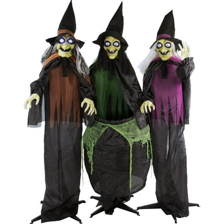 Haunted Hill Farm Life-Size Animatronic Witches  Multicolor