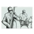 thumbnail image 1 of Jazz Music Cutting Board, Illustration of a Jazz Band Musicians Playing Drum Music Concert Performance, Decorative Tempered Glass Cutting and Serving Board, Large Size, Black White, by Ambesonne, 1 of 1