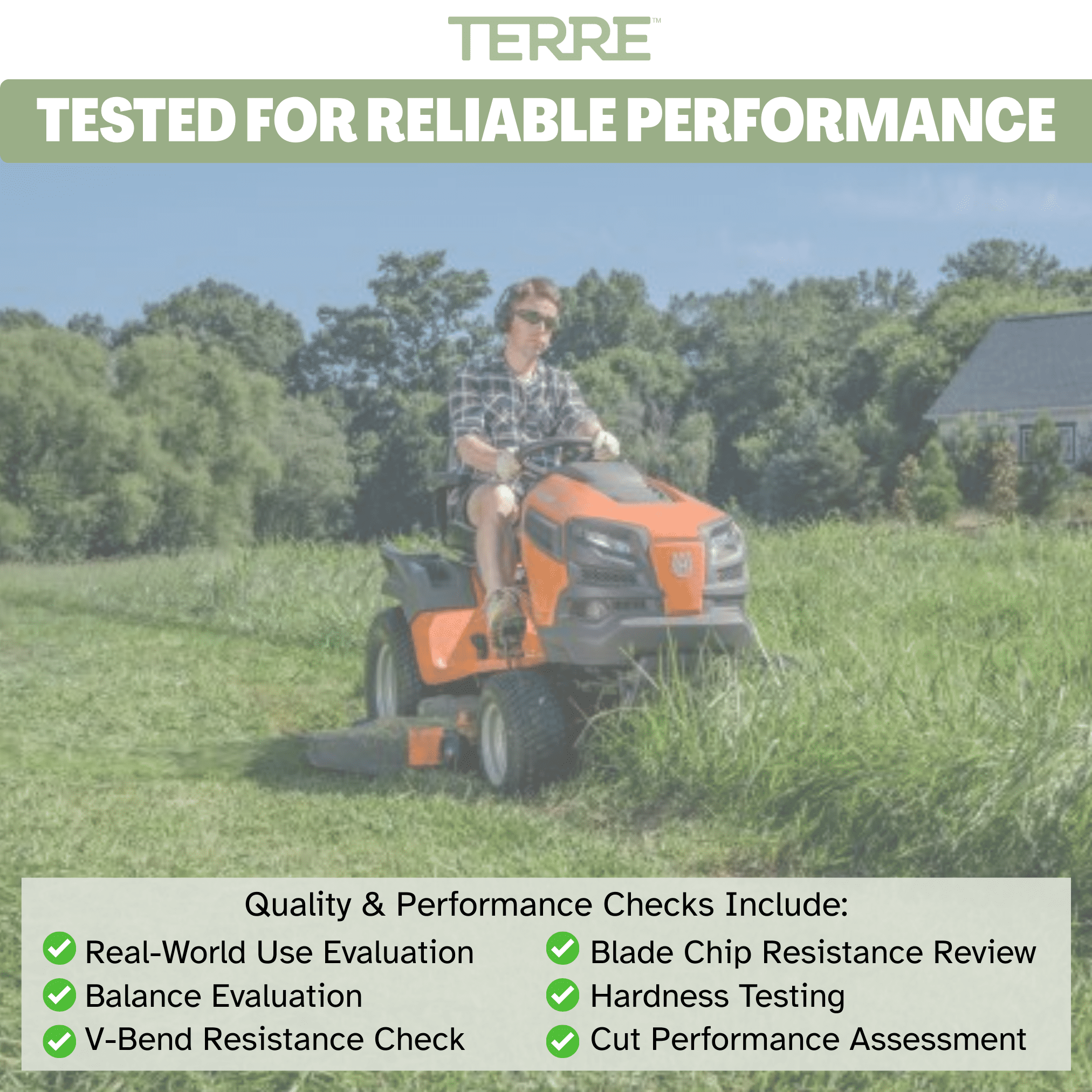 Terre Products 46-inch Mulching Lawn Mower Blades, 2-pack, for Craftsman, Husqvarna, Poulan, AYP