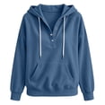 thumbnail image 7 of Women's Travel Hoodie Hooded Drawstring Corduroy Snap Button Design Pullover Fall Fashion Sweatshirts 2026 Outfits, 7 of 7