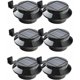 thumbnail image 1 of Paquete de 6 luces LED con energía solar para canalón, cerca, techo, canalón, jardín, patio, pared, negro, 1 of 5