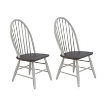 Liberty Furniture Industies, INC Farmhouse Windsor Back Side Chair- Set of 2 in Two Tone White w/ Wood Tone Top