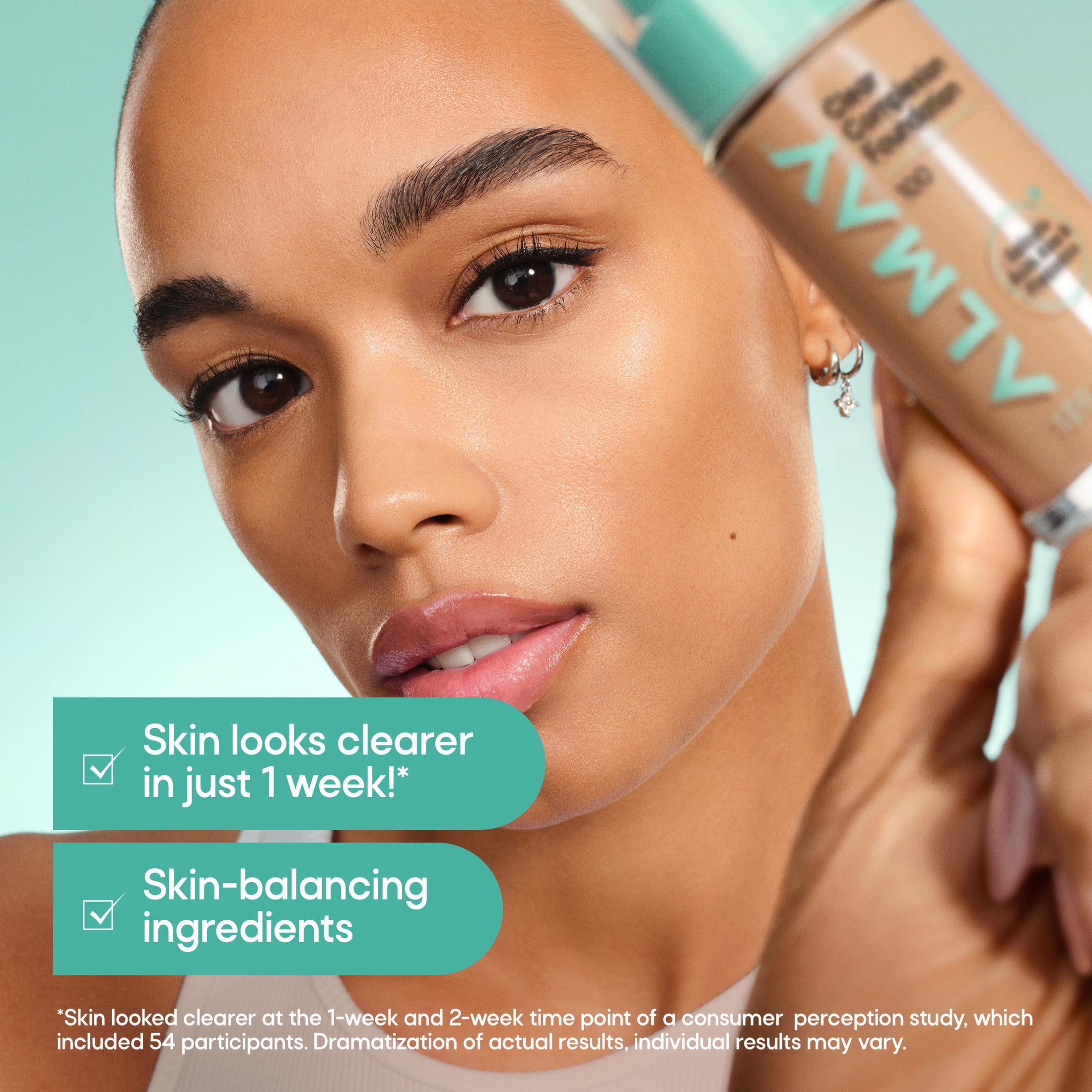 Almay Clear Complexion Foundation, Oil-Free Face Makeup for Acne-Prone Skin, 710, 1 fl oz