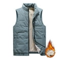 thumbnail image 2 of BiZtdJrK Fleece Lined Vest for Men Big and Tall Stand Collar Winter Warm Vests Zip Up Sleeveless Solid Casual Jackets with Zipper Pockets Green XXXXXL, 2 of 10