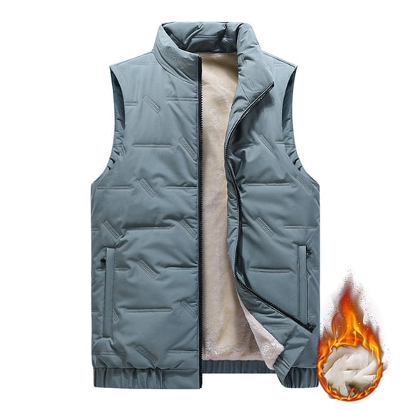 Pejock Men's Sleeveless Fleece Vest Hoodless Waistcoat with Pockets, Casual Winter Wear for Daily Outdoor Activities - Lightweight Comfort