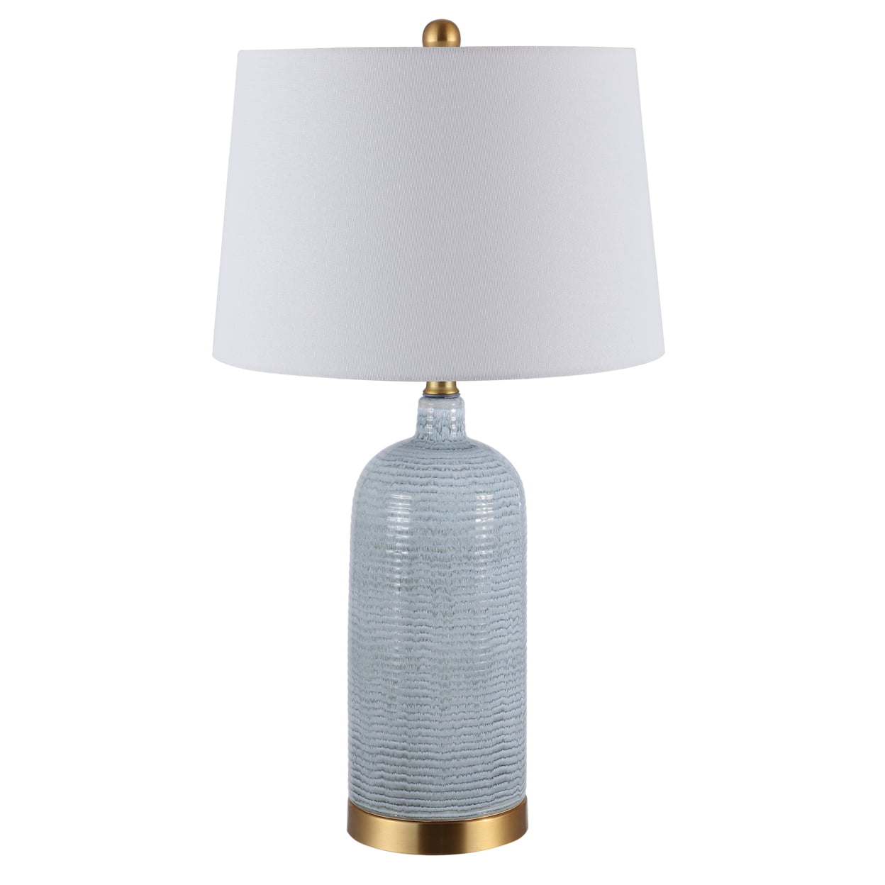 SAFAVIEH Stark 27 in. Coastal Glass Table Lamp, Blue