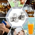 thumbnail image 3 of Whiskey Stones Luxury Gift Set,8PCS Metal Ice Cubes 304 Stainless Steel Whiskey Stones with Barman Tongs and Freezer Tray Widely Used for Chilling Whiskey Beverage, 3 of 5