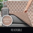 thumbnail image 3 of Original Patent Pending Reversible Small Sofa Protector, Many Colors, Seat Width to 62 Inch, Furniture Slipcover, 2 Inch Strap, Couch Slip Cover Throw for Pet Dogs, Cats, Quatrefoil Mocha, 3 of 8