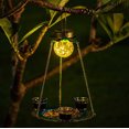 thumbnail image 5 of sruoe Bird Feeder, Hanging Bird Feeder Tray, Bird Feeders Outdoor, Cardinal Bird Feeder, Hopper Feeder, Small Large Bowl Wild Bird Feeders for Garden Decor, Iron, 5 of 6
