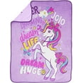 thumbnail image 2 of Nickelodeon JoJo Siwa Dream Unicorn Purple 46"x60" Plush Microfiber Throw, 2 of 3