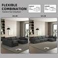 thumbnail image 2 of Modular Sectional Sofa Sleeper with Chaise Ottoman, Convertible U-Shaped Sofa Set, Space-Saving Comfortable Compressed Sponge Design, Dark Grey 5-Piece Arrangement for Living Room Flexibility, 2 of 9