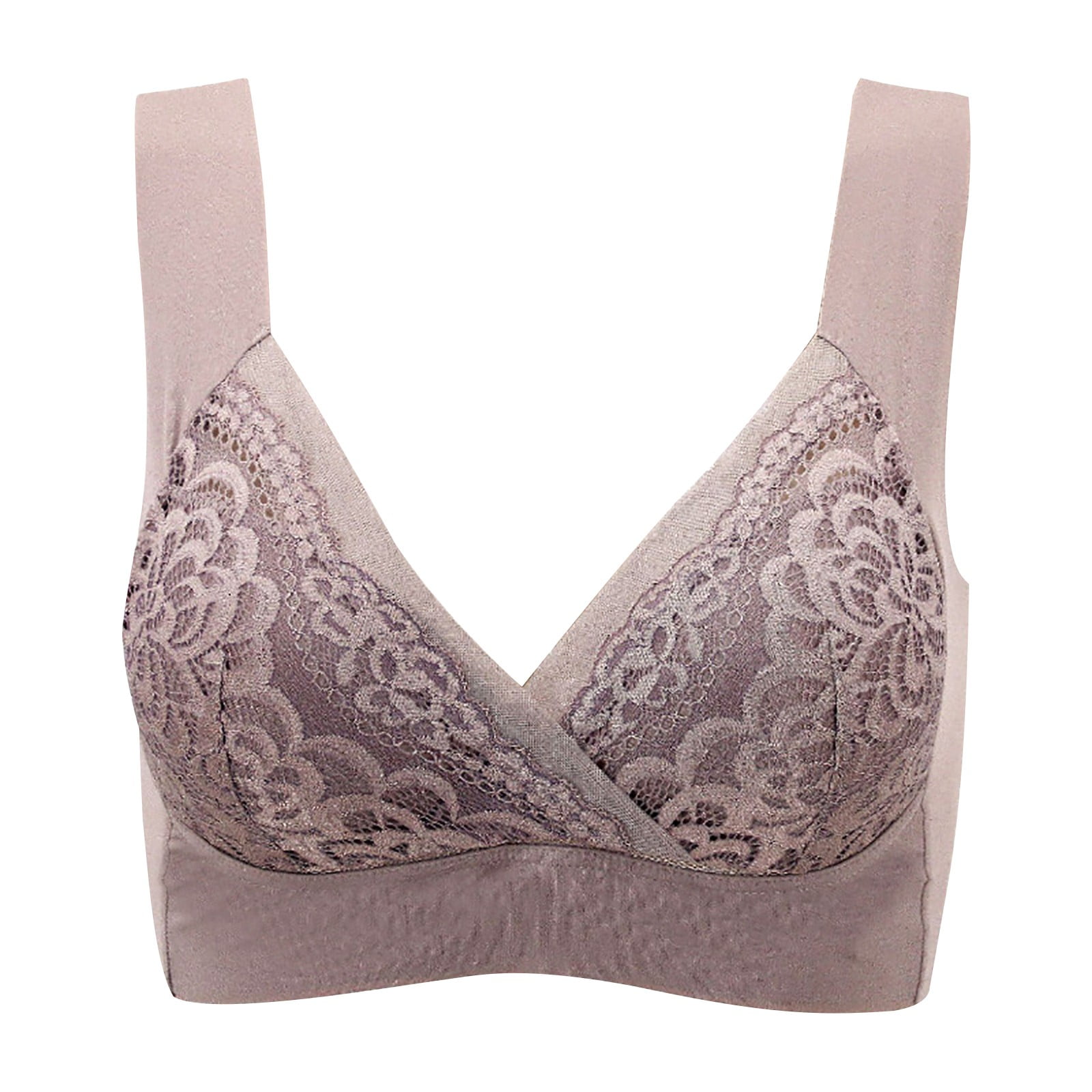 gvdentm Bra,Lace Deep V Neck Wireless Women with Support, Bralette Pack  Grey,3XL 