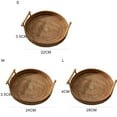 thumbnail image 7 of Cheers.US Rattan Basket Round Coffee Table Tray Hand Woven Serving Trays for Ottomans Decorative Trays for Coffee Table Gift Baskets Restaurant Bread Fruit Vegetables Food Serving Display Basket, 7 of 7