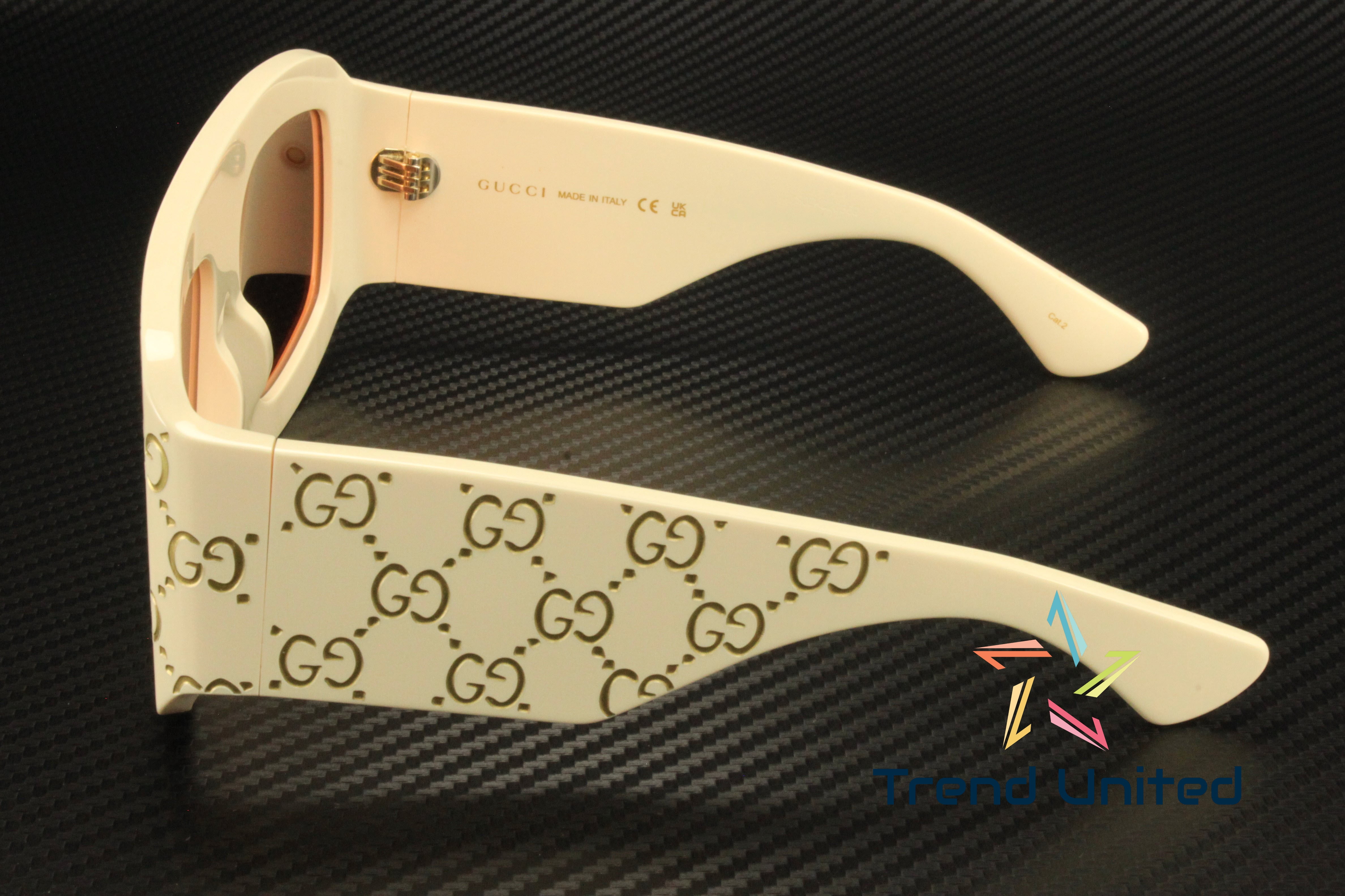 New Authentic Gucci Cream Sunglasses with Orange Lenses GG0983S 001 Amazon.com: Gucci Shield/Wrap Sunglasses Ivory Orange Luxury  main image 2