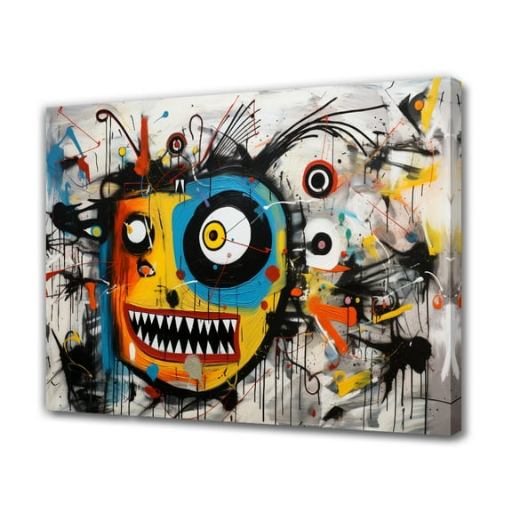 Abstract Artwork Of a Distorted Face Poster Decorative Painting Canvas Wall Art Living Room Posters Bedroom Painting,Frame-style,08x12inch(20x30cm)