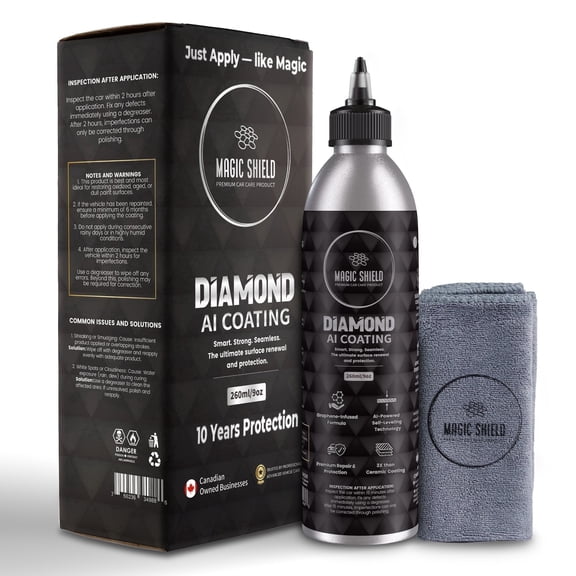 Magic Shield Diamond AI Coating – Graphene Liquid Self-Leveling Technology, Last 10 years