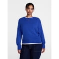 thumbnail image 2 of Scenario Women's and Women's Plus Cozy Crewneck Sweater with Long Sleeves, Sizes XS-4X, 2 of 6