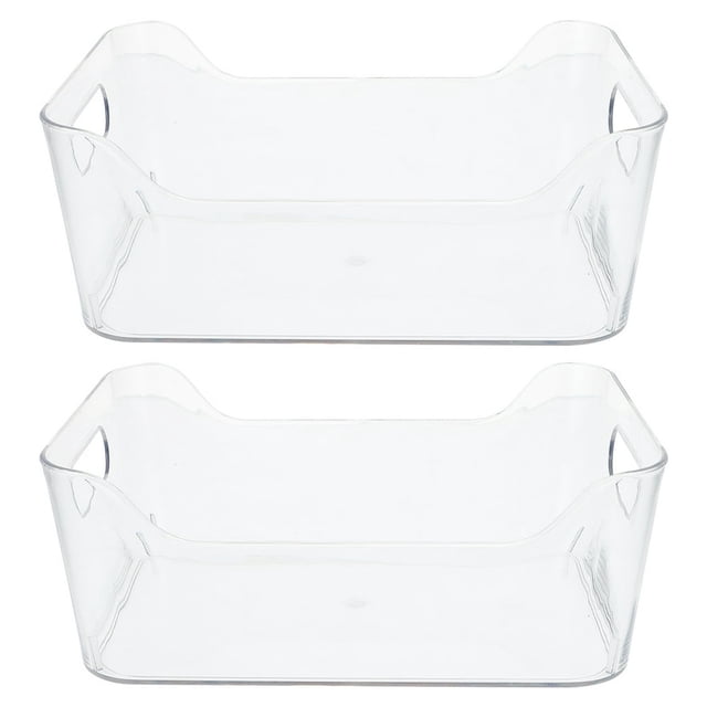 MesaSe 2 Pcs Plastic Drawers Stackable Fridge Organizers Multi-use Storage Bins Plastic Storage Bins Refrigerator Storage Box Desktop The Pet